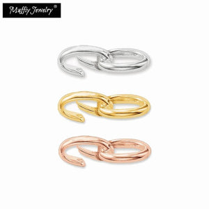 Spring Buckle Pendant Carrier 925 Sterling Silver Golden Rose Fine Jewelry