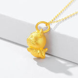 18k Solid Tiger Necklace Pendant for Women Yellow Chain Valentines Jewelry