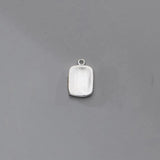 TrustDavis 925 Sterling Silver Rectangle Pendant DIY Necklace Accessories
