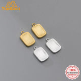 TrustDavis 925 Sterling Silver Rectangle Pendant DIY Necklace Accessories