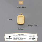 TrustDavis 925 Sterling Silver Rectangle Pendant DIY Necklace Accessories