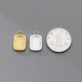 TrustDavis 925 Sterling Silver Rectangle Pendant DIY Necklace Accessories