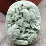 Lantian Jade Flowers and Birds Pendant Necklace Accessories Jewelry Amulets