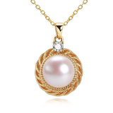 ZHBORUIN 14k Filled Choker Pendant Pearl Necklace