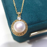 ZHBORUIN 14k Filled Choker Pendant Pearl Necklace