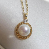 ZHBORUIN 14k Filled Choker Pendant Pearl Necklace