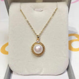 ZHBORUIN 14k Filled Choker Pendant Pearl Necklace