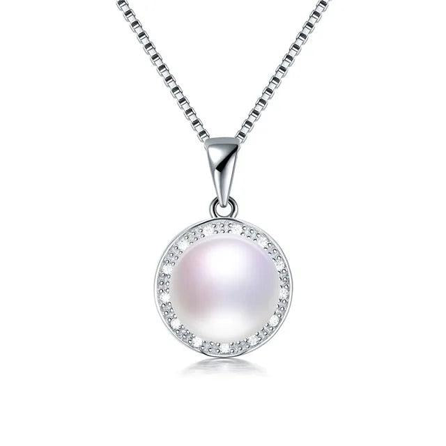 925 Silver Freshwater Pearl Necklace Pendant for Women