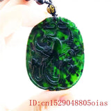 Jade Phoenix Pendant Chinese Charm Green Necklace