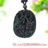 Jade Phoenix Pendant Chinese Charm Green Necklace