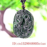 Jade Phoenix Pendant Chinese Charm Green Necklace