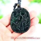 Jade Phoenix Pendant Chinese Charm Green Necklace