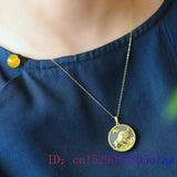 Chinese Jade Cattle Pendant Necklace 925 Silver Chalcedony Amulet