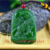 Green Jade Tiger Pendant Necklace Charm Jewelry Amulet