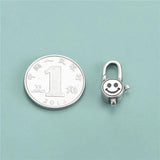 TrustDavis 925 Silver Necklace Smile Irregular Pendant