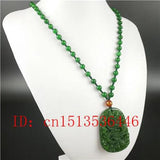 Natural Green Chinese Dragon Carved Jade Pendant Necklace Charm Jewellery
