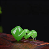 Natural Hetian Jade Green Pendant Hand-Carved Luck Amulet