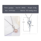 925 Silver Zircon Pendant Mounting for 7-8mm Pearl DIY Jewelry SP442SB