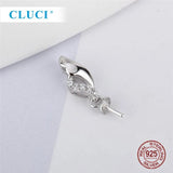 925 Silver Zircon Pendant Mounting for 7-8mm Pearl DIY Jewelry SP442SB