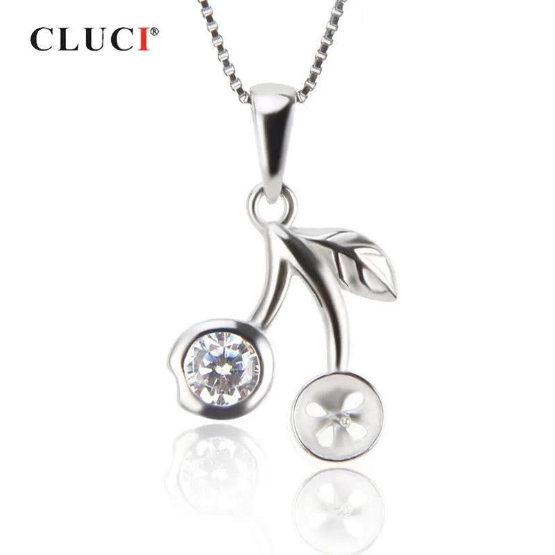925 Silver Pearl Ring Mounting Leaf Charms Pendant