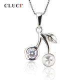 925 Silver Pearl Ring Mounting Leaf Charms Pendant