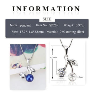 925 Silver Pearl Ring Mounting Leaf Charms Pendant