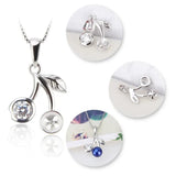 925 Silver Pearl Ring Mounting Leaf Charms Pendant