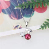 925 Silver Pearl Ring Mounting Leaf Charms Pendant