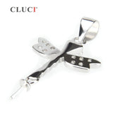 Dragonfly Shaped Pearl Pendant 925 Sterling Silver Jewelry