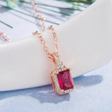 14K Rose Pendant Natural Red Ruby Treasure Pendant Necklace Jewelry