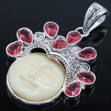 Special Goddess Face Turquoise Pink Morganite Aquamarine Peridot Pendant