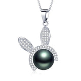 Freshwater Pearl Rabbit Zircon Necklace Pendants 925 Sterling Silver