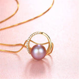 Freshwater Pearl Necklace 925 Silver Zircon Pendant High Jewelry for Women