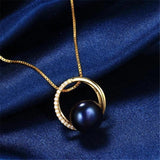 Freshwater Pearl Necklace 925 Silver Zircon Pendant High Jewelry for Women