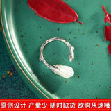 925 Silver Hetian Jade Magnolia High-End Female Ring