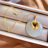 Vintage Ethnic Chinese Style Sterling Silver Gilding Necklace