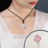 Emerald Guanyin Buddha Pendant Necklace Luck Amulet Sweater Chain