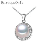 Freshwater Pearl Pendant Necklace 925 Sterling Silver Jewelry Gift