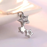 925 Silver Plated Women Necklaces Zircon Clavicle Chain Jewelry