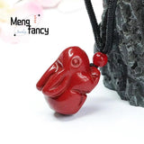Cinnabar Purple Sand Zodiac Rabbit Pendant Amulet Jewelry Gift