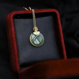Hetian Jade Green Jade Pendant S925 Silver Necklace Gift for Mom