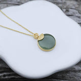 Hetian Jade Green Jade Pendant S925 Silver Necklace Gift for Mom