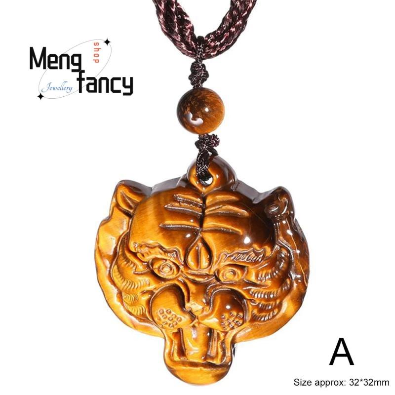 Tiger's Eye Lucky Bag Ruyi Pendant Necklace
