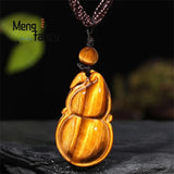 Tiger's Eye Lucky Bag Ruyi Pendant Necklace
