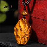 Tiger's Eye Lucky Bag Ruyi Pendant Necklace