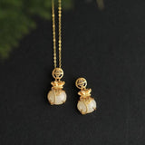 Hetian Jade Lucky Bag Pendant S925 Sterling Silver Ancient Gilding Women's Neckl