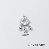 925 Silver Lock and Bells Zircon Pendant Charms DIY Jewelry Accessory