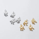 925 Silver Lock and Bells Zircon Pendant Charms DIY Jewelry Accessory
