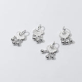 925 Silver Lock and Bells Zircon Pendant Charms DIY Jewelry Accessory