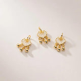 925 Silver Lock and Bells Zircon Pendant Charms DIY Jewelry Accessory